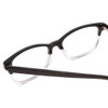Close Up View of Ernest Hemingway H4869 Designer Progressive Lens Prescription Rx Eyeglasses in Gloss Black/Clear Crystal Fade/Silver Accents Unisex Cateye Full Rim Acetate 53 mm