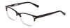 Profile View of Ernest Hemingway H4869 Designer Blue Light Blocking Eyeglasses in Gloss Black/Clear Crystal Fade/Silver Accents Unisex Cateye Full Rim Acetate 53 mm