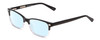 Profile View of Ernest Hemingway H4869 Designer Blue Light Blocking Eyeglasses in Gloss Black/Clear Crystal Fade/Silver Accents Unisex Cateye Full Rim Acetate 53 mm