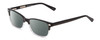 Profile View of Ernest Hemingway H4869 Designer Polarized Reading Sunglasses with Custom Cut Powered Smoke Grey Lenses in Gloss Black/Clear Crystal Fade/Silver Accents Unisex Cateye Full Rim Acetate 53 mm