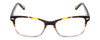Front View of Ernest Hemingway H4869 Designer Reading Eye Glasses with Custom Cut Powered Lenses in Brown Amber Tortoise Havana/Clear Crystal Fade/Silver Accent Unisex Cateye Full Rim Acetate 53 mm