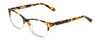 Profile View of Ernest Hemingway H4869 Designer Progressive Lens Blue Light Blocking Eyeglasses in Brown Amber Tortoise Havana/Clear Crystal Fade/Silver Accent Unisex Cateye Full Rim Acetate 53 mm