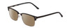 Profile View of Ernest Hemingway H4870 Designer Polarized Reading Sunglasses with Custom Cut Powered Amber Brown Lenses in Matte Black/Shiny Gun Metal Unisex Cateye Full Rim Acetate 53 mm