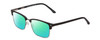 Profile View of Ernest Hemingway H4870 Designer Polarized Reading Sunglasses with Custom Cut Powered Green Mirror Lenses in Matte Black/Shiny Gun Metal Unisex Cateye Full Rim Acetate 53 mm