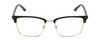 Front View of Ernest Hemingway 4870 Unisex Cateye Semi-Rimless Eyeglasses in Black/Silver 53mm