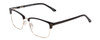Profile View of Ernest Hemingway H4870 Designer Blue Light Blocking Eyeglasses in Shiny Black/Silver Unisex Cateye Full Rim Acetate 53 mm