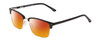 Profile View of Ernest Hemingway H4870 Designer Polarized Sunglasses with Custom Cut Red Mirror Lenses in Shiny Black/Silver Unisex Cateye Full Rim Acetate 53 mm