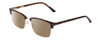 Profile View of Ernest Hemingway H4870 Designer Polarized Sunglasses with Custom Cut Amber Brown Lenses in Shiny Brown Auburn Tortoise Havana/Gold Unisex Cateye Full Rim Acetate 53 mm