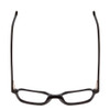 Top View of Ernest Hemingway H4872 Designer Reading Eye Glasses with Custom Cut Powered Lenses in Gloss Black/Silver Accents Unisex Square Full Rim Acetate 50 mm