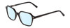 Profile View of Ernest Hemingway H4872 Designer Blue Light Blocking Eyeglasses in Gloss Black/Silver Accents Unisex Square Full Rim Acetate 50 mm