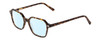 Profile View of Ernest Hemingway H4872 Designer Blue Light Blocking Eyeglasses in Brown Amber Tortoise Havana/Silver Accent Unisex Square Full Rim Acetate 50 mm