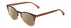 Profile View of Ernest Hemingway H4873 Designer Polarized Sunglasses with Custom Cut Amber Brown Lenses in Claret Red Fade Unisex Cateye Full Rim Acetate 51 mm