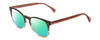 Profile View of Ernest Hemingway H4873 Designer Polarized Reading Sunglasses with Custom Cut Powered Green Mirror Lenses in Claret Red Fade Unisex Cateye Full Rim Acetate 51 mm