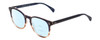 Profile View of Ernest Hemingway H4873 Designer Progressive Lens Blue Light Blocking Eyeglasses in Navy Blue Fade Unisex Cateye Full Rim Acetate 51 mm