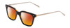 Profile View of Ernest Hemingway H4875 Designer Polarized Sunglasses with Custom Cut Red Mirror Lenses in Gloss Black Amber Brown Tortoise Havana Layered/Patterned Gold Accent Unisex Cateye Full Rim Acetate 48 mm