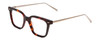 Profile View of Ernest Hemingway H4875 Designer Progressive Lens Blue Light Blocking Eyeglasses in Gloss Auburn Brown Tortoise Havana/Patterned Gold Accent Unisex Cateye Full Rim Acetate 48 mm