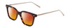 Profile View of Ernest Hemingway H4875 Designer Polarized Sunglasses with Custom Cut Red Mirror Lenses in Gloss Auburn Brown Tortoise Havana/Patterned Gold Accent Unisex Cateye Full Rim Acetate 48 mm