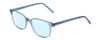 Profile View of Ernest Hemingway H4876 Designer Blue Light Blocking Eyeglasses in Shiny Blue Crystal/Silver Accents Unisex Cateye Full Rim Acetate 53 mm