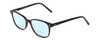 Profile View of Ernest Hemingway H4876 Designer Progressive Lens Blue Light Blocking Eyeglasses in Gloss Black/Silver Accents Unisex Cateye Full Rim Acetate 53 mm