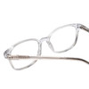 Close Up View of Ernest Hemingway H4876 Designer Reading Eye Glasses with Custom Cut Powered Lenses in Clear Crystal/Silver Accents Unisex Cateye Full Rim Acetate 53 mm