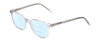 Profile View of Ernest Hemingway H4876 Designer Progressive Lens Blue Light Blocking Eyeglasses in Clear Crystal/Silver Accents Unisex Cateye Full Rim Acetate 53 mm