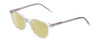 Profile View of Ernest Hemingway H4876 Designer Polarized Reading Sunglasses with Custom Cut Powered Sun Flower Yellow Lenses in Clear Crystal/Silver Accents Unisex Cateye Full Rim Acetate 53 mm