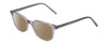 Profile View of Ernest Hemingway H4876 Designer Polarized Reading Sunglasses with Custom Cut Powered Amber Brown Lenses in Light Grey Crystal/Silver Accents Unisex Cateye Full Rim Acetate 53 mm