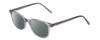 Profile View of Ernest Hemingway H4876 Designer Polarized Reading Sunglasses with Custom Cut Powered Smoke Grey Lenses in Light Grey Crystal/Silver Accents Unisex Cateye Full Rim Acetate 53 mm