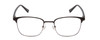 Front View of Ernest Hemingway H4890 Designer Single Vision Prescription Rx Eyeglasses in Gloss Black/Shiny Gun Metal Unisex Cateye Full Rim Stainless Steel 53 mm