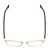 Top View of Ernest Hemingway H4890 Unisex Cateye Semi-Rimless Eyeglasses in Black/Gold 53mm