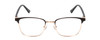Front View of Ernest Hemingway H4890 Designer Single Vision Prescription Rx Eyeglasses in Gloss Black/Shiny Gold Unisex Cateye Full Rim Stainless Steel 53 mm