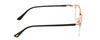 Side View of Ernest Hemingway H4890 Designer Blue Light Blocking Eyeglasses in Gloss Black/Shiny Gold Unisex Cateye Full Rim Stainless Steel 53 mm