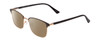 Profile View of Ernest Hemingway H4890 Designer Polarized Sunglasses with Custom Cut Amber Brown Lenses in Gloss Black/Shiny Gold Unisex Cateye Full Rim Stainless Steel 53 mm