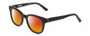 Profile View of Ernest Hemingway H4901 Designer Polarized Sunglasses with Custom Cut Red Mirror Lenses in Gloss Black Ladies Cateye Full Rim Acetate 51 mm