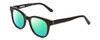 Profile View of Ernest Hemingway H4901 Designer Polarized Reading Sunglasses with Custom Cut Powered Green Mirror Lenses in Gloss Black Ladies Cateye Full Rim Acetate 51 mm