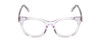 Front View of Ernest Hemingway H4901 Designer Single Vision Prescription Rx Eyeglasses in Clear Crystal/Silver Glitter Accent Ladies Cateye Full Rim Acetate 51 mm