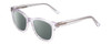 Profile View of Ernest Hemingway H4901 Designer Polarized Sunglasses with Custom Cut Smoke Grey Lenses in Clear Crystal/Silver Glitter Accent Ladies Cateye Full Rim Acetate 51 mm