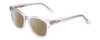 Profile View of Ernest Hemingway H4901 Designer Polarized Reading Sunglasses with Custom Cut Powered Amber Brown Lenses in Clear Crystal/Silver Glitter Accent Ladies Cateye Full Rim Acetate 51 mm
