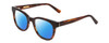 Profile View of Ernest Hemingway H4901 Designer Polarized Sunglasses with Custom Cut Blue Mirror Lenses in Shiny Auburn Brown Tortoise Havana Ladies Cateye Full Rim Acetate 51 mm
