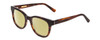 Profile View of Ernest Hemingway H4901 Designer Polarized Reading Sunglasses with Custom Cut Powered Sun Flower Yellow Lenses in Shiny Auburn Brown Tortoise Havana Ladies Cateye Full Rim Acetate 51 mm