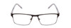 Front View of Ernest Hemingway H4902 Mens Semi-Rimless Eyeglasses in Satin Black/Crystal 57mm
