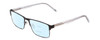 Profile View of Ernest Hemingway H4902 Designer Progressive Lens Blue Light Blocking Eyeglasses in Matte Satin Black/Clear Crystal Mens Rectangle Full Rim Stainless Steel 57 mm