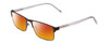 Profile View of Ernest Hemingway H4902 Designer Polarized Sunglasses with Custom Cut Red Mirror Lenses in Matte Satin Black/Clear Crystal Mens Rectangle Full Rim Stainless Steel 57 mm
