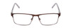 Front View of Ernest Hemingway H4902 Designer Bi-Focal Prescription Rx Eyeglasses in Matte Satin Brown/Clear Crystal Mens Rectangle Full Rim Stainless Steel 57 mm
