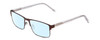 Profile View of Ernest Hemingway H4902 Designer Blue Light Blocking Eyeglasses in Matte Satin Brown/Clear Crystal Mens Rectangle Full Rim Stainless Steel 57 mm