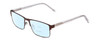 Profile View of Ernest Hemingway H4902 Designer Progressive Lens Blue Light Blocking Eyeglasses in Matte Satin Brown/Clear Crystal Mens Rectangle Full Rim Stainless Steel 57 mm