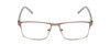 Front View of Ernest Hemingway H4902 Designer Progressive Lens Prescription Rx Eyeglasses in Matte Satin Silver/Clear Crystal Mens Rectangle Full Rim Stainless Steel 57 mm