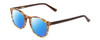 Profile View of Ernest Hemingway H4903 Designer Polarized Sunglasses with Custom Cut Blue Mirror Lenses in Demi-Tortoise Havana Brown Ladies Cateye Full Rim Acetate 49 mm