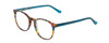 Profile View of Ernest Hemingway H4903 Designer Progressive Lens Blue Light Blocking Eyeglasses in Demi-Tortoise Havana Blue Ladies Cateye Full Rim Acetate 49 mm