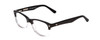 Profile View of Ernest Hemingway H4906 Designer Progressive Lens Blue Light Blocking Eyeglasses in Gloss Black Clear Crystal 2 Tone/Silver Studs Unisex Cateye Full Rim Acetate 51 mm